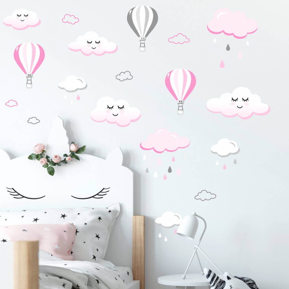 Vinilo para pared: nubes soñolientas en rosa