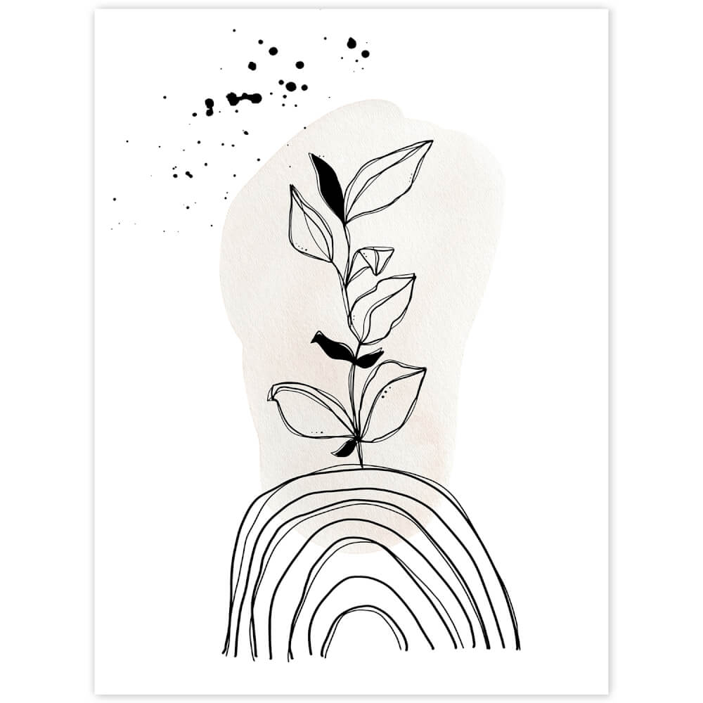 Flor en blanco y negro - Cuadro para la pared